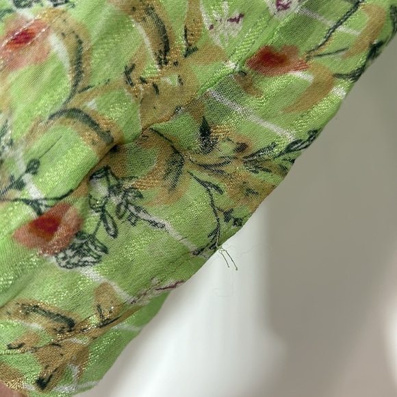 ZARA LIGHT GREEN Boho FLORAL DRESS Midi length
METALLIC DETAILS Size Medium - Picture 12 of 15